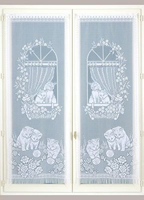 HomeMaison tallriksunderlägg fransar, polyester, vit, 220 x 60 cm