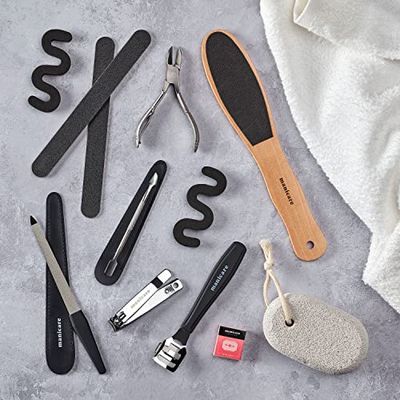 Manicare Set per pedicure, strumenti professionali per piedi, limare e rifinire le unghie dei piedi, rimuove la pelle morta secca e dura, elimina calli e duroni, separatori per dita, lima per piedi,