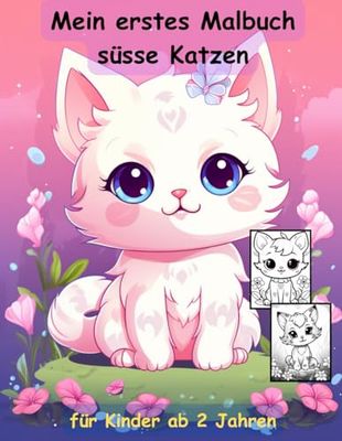 Kawaii Cat -süsse Katzen -mein erstes Malbuch für Kinder ab 2 Jahren -50 wunderschöne Motive -magisches Ausmalbuch -可愛い: -ein Muss für alle ... -mit einzigartigen Motiven als Ausmalbuch