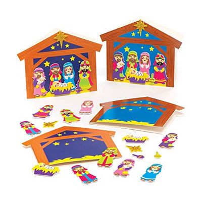 Baker Ross Illustrations Cartonnées Sur la Nativité (Paquet De 6) - Loisirs Créatifs De Noël Pour Enfants