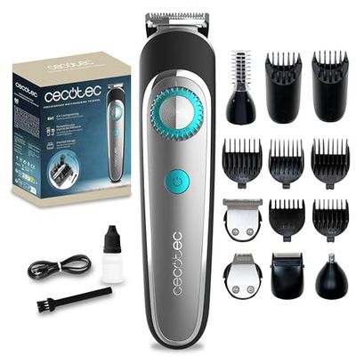 Cecotec Regolabarba a Batteria Precisioncare Multigrooming Trimmer 6 In 1. Pettini 3-20 Mm, Base di Stoccaggio, Rasatura Corpo, Resistenza Ipx7, Autonomia 60 Min, Ricarica Rapida