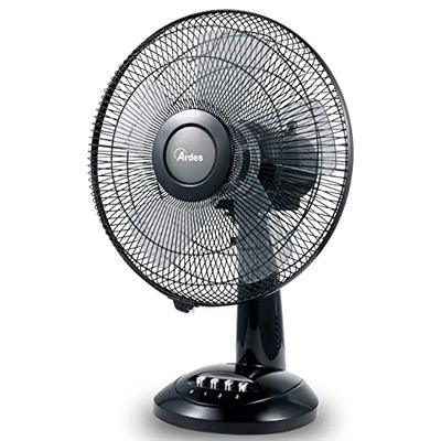 ARDES | AR5S31 Ventoinha de mesa queima, 30 cm, 5 pás oscilatórias com inclinação regulável ventilador árdes 3 velocidades silencioso total Black