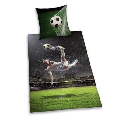 Herding 445946077 - Juego de Cama (100% algodón, Funda nórdica de 140 x 200 cm, Funda de Almohada de 70 x 90 cm), diseño de Futbolista