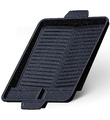 EVOCAMP Grillplatta för gasolspis non-stick grillpanna för campingspis grillmatta för BBQ, camping- och gasolgrill camping spis tillbehör grillbricka grillfäste (Grillplatta 38x26cm)