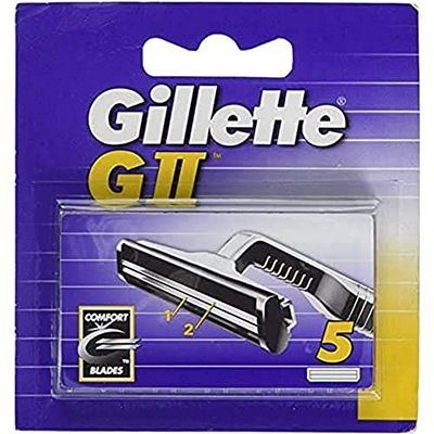 Gillette GII Lame Comfort da uomo intercambiabili, confezione da 5, Lamette di Ricambio, facili da sostituire