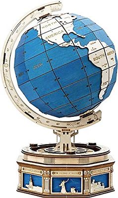 wereldbol (Lasercut houten bouwset)