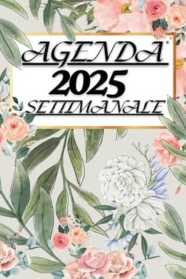 agenda settimanale 2025 12 mesi: 12 mesi, Settimana su doppia pagina, Formato A5 | Calendario Mensile con Note