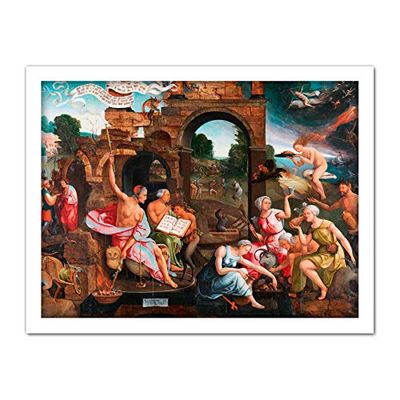 Artery8 Van Oostsanen Saul And The Witch Of Endor Painting Artwork Framed Wall Art Print 18X24 Inch