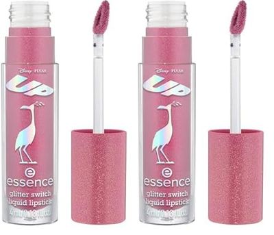 Essence Cosmetics - Essence Disney Pixar Up Glitter Switch Liquid Lipstick Rouge à Lèvres Liquide, Séchage Rapide, Chatoyant, Scintillant 4 ml (Lot de 2)
