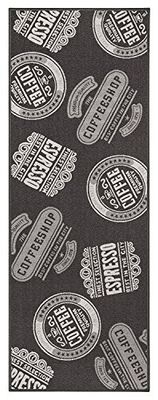 andiamo 290739 Caminho de cozinha Coffee Shop ponte tapete de pelo curto tapete Oeko-Tex 100 caminho de cozinha, poliamida, antracite, 67 x 180 cm