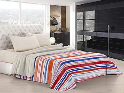 Italian Bed Linen Edredão de verão "Fantasy", microfibra, strisce, duplo