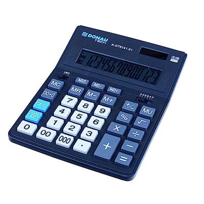 Donau Tech Office K-DT5141-01 Calculatrice de Bureau avec Affichage 14 Chiffres 201 x 155 x 35 mm Noir