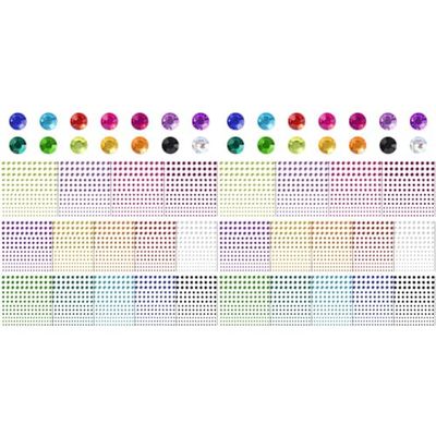 Diboniur 14 Fogli Brillantini Adesivi di Gemme per Viso, 2310 Pezzi Glitter Make Up Strass Autoadesivi Occhi Corpo, per Festival e Decorazioni Nail Art (Confezione da 2)