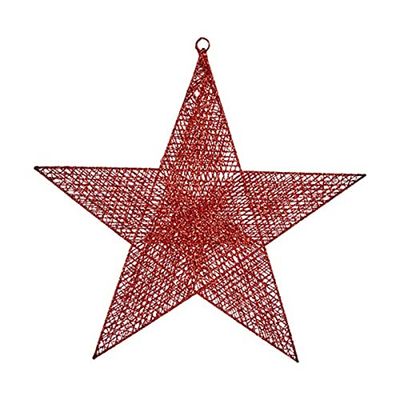 Krist+ Kerstversiering rood ster metaal (50 x 51,5 x 0,5 cm)