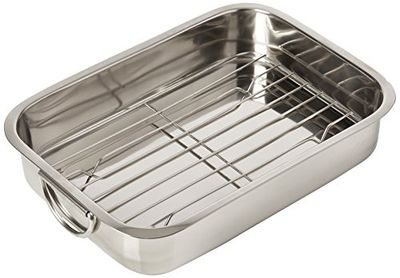 GSW 809306 Poêle Carré avec Utilisation, Acier Inoxydable, Argent, 32,6 x 23,5 x 6,1 cm