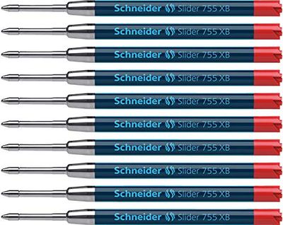 Schneider 175502 Ballpoint Pen Refill Slider 755 XB Pack of 10 Red