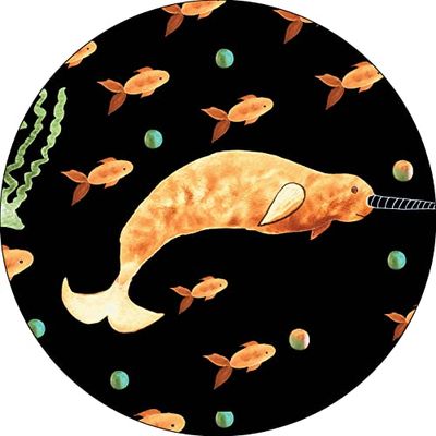 Bonateks, Round Digital Printed Mouse Pad, Non-Slip Base, for Office and Home, Diameter:22cm