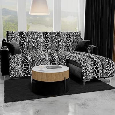 PETTI Artigiani Italiani - Housses de Canapé, Housse de Canapé Réversible, Housse de Fauteuil, Housse Canapé 4 Places, Protection Canapé, Bleu Marin, 100% Made in Italy