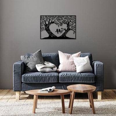 Stylish Black Decorative Metal Wall Accessory, 46 x 69 cm, 100% Metal, 1.5 mm Thickness, Perfect for Modern Home Decor & Unique Wall Art