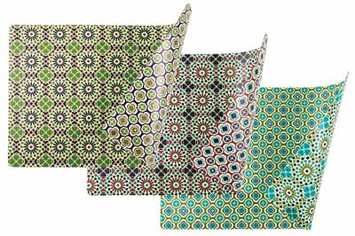 Villa d'Este Home Tivoli Set 6 Rektangulära dukar med dubbla ansikten, Agadir, Multifärg, Medium
