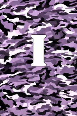 Purple Camo Monogram Print I Initial Journal