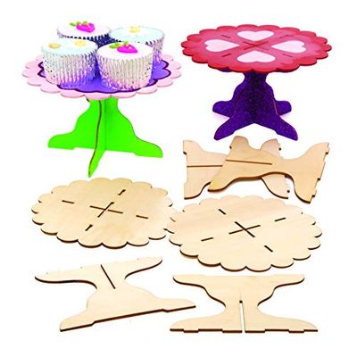 Baker Ross Kits de support de gâteau en bois (Paquet de 3) - Loisirs créatifs enfants