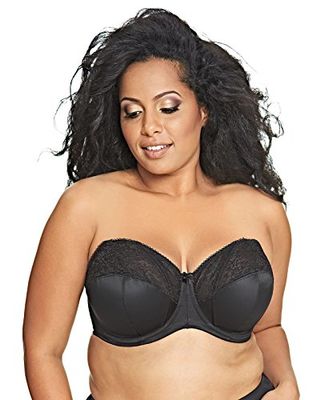 Goddess Women's Adelaide Underwire Strapless Bra, Black, 32HH