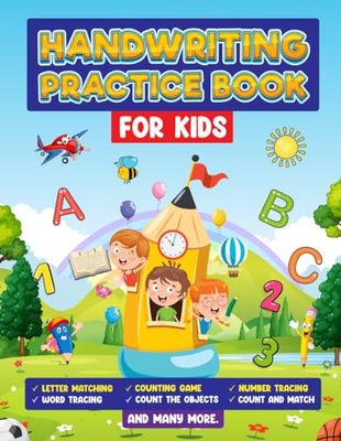 Handwriting Practice Book For Kids - 120 Pages - Glossy Cover - Ages 6-12: Early Learning Activities