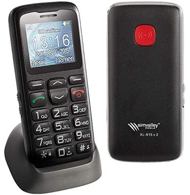 simvalley MOBILE XL-915 V2 - Teléfono móvil cómodo con llamada de seguridad y estación de carga