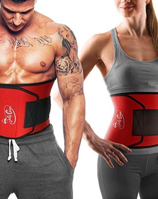 JollyGear Waist Trimmer Belt for a Slimmer Flat Belly (Red, 9 x 43 Inches)