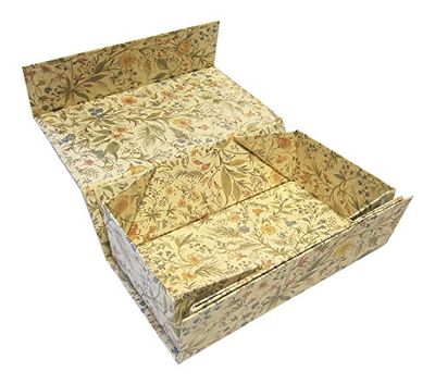 Set Scatole in Cartone Pregiato, Scatole Regalo, 36 x 13 x 9 cm, Set da 2, Automontanti, Chiusura Magnetica, con Carta Usomano. Fantasia: Primavera