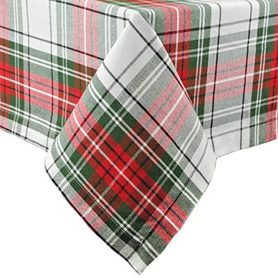 DII Tartan pläd kollektion semester matbord och köksdekor, rektangel julduk, 60 x 84, röd, grön och vit