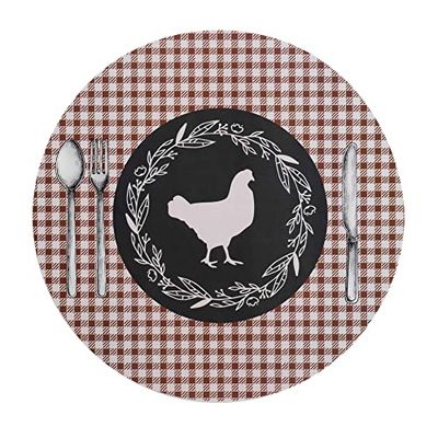 douceur d'Intérieur, Set de Table (Diamètre 35 cm) Galinot, Polypropylène Imprimé + EVA