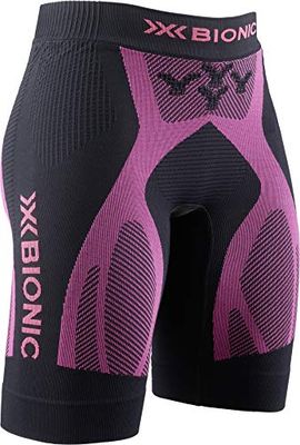 X-Bionic The Trick G2 Run, Pantaloncini da Corsa Donna, Opal Black/Neon Flamingo, L