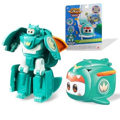 Super Wings EU770643 Transformations Supercharged Tino Pet Speelfiguur kinderen ca. 6 cm hoog, speelfiguur vliegtuig en robot voor jongens en meisjes vanaf 3 jaar