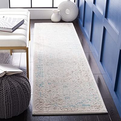 Safavieh Frances Rug Tapis de Couloir en polypropylène tissé Turquoise/Ivoire 62 x 240 cm