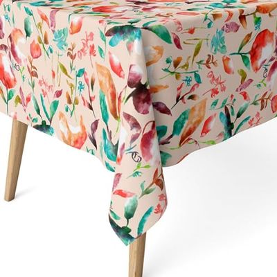 ECOMMERC3 Nappe Anti-Taches pour Table rectangulaire Taille 300 x 140 cm - Nappe Anti-Taches au Toucher Extra Douce et imperméable, Couleur Aquarelle Rouge
