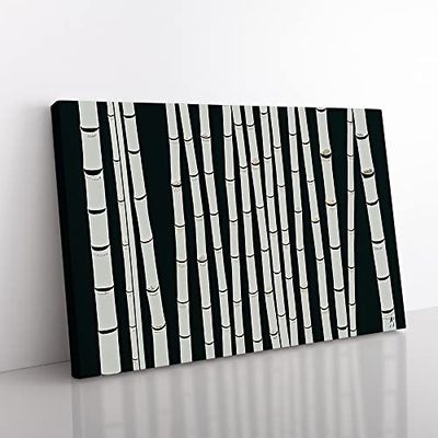 Appealing Bamboo Forest Canvas Wall Art Print Ready to Hang, Framed Picture for Living Room Bedroom Home Office Décor, 50x35 cm (20x14 Inch)