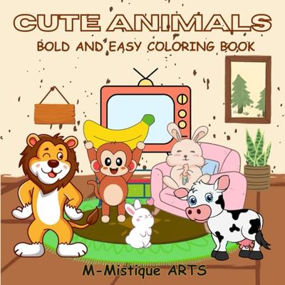 Cute Animals Coloring Book for Kids: A Fun and Relaxing Activity Book with 40 Large-Print Adorable Animal Designs for Creativity and Stress Relief for Kids and Adults