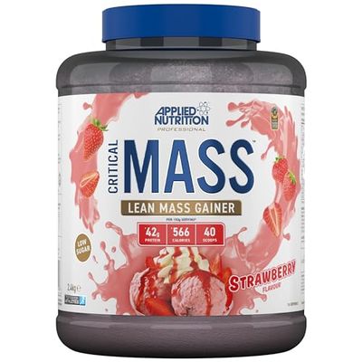 Applied Nutrition Critical Mass Professional - Weight Gain Protein Powder, High Calorie Weight Gainer, Lean Mass (2.4kg - 16 Servings) (Strawberry)