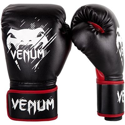 Venum Contender - Luvas de boxe para crianças, cor preta / vermelha, tamanho 8 oz