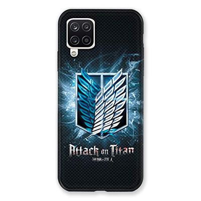 Beschermhoes voor Samsung Galaxy A12, Manga-Attack Titan, Zwart