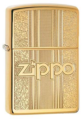 Zippo Unisex's Pattern Design Windproof Lighter, High Polish Brass, Regular