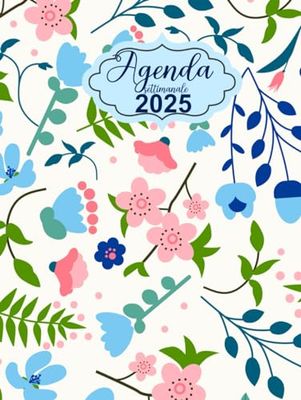 Agenda settimanale 2025: Settimana su due pagine con orari ,Formato grande , 12 mesi Da gennaio a dicembre - italiano