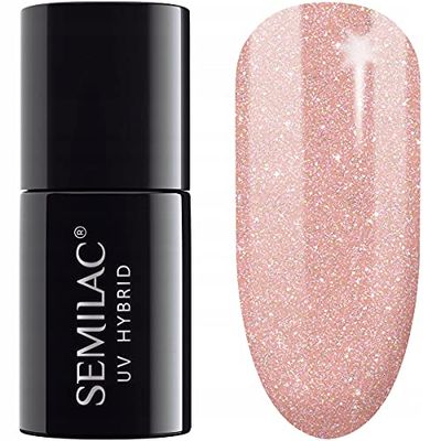Semilac Extend - Smalto UV LED 5 in 1, 804 Glitter Soft Beige, 7 ml, innovativo e dal colore intenso (beige)