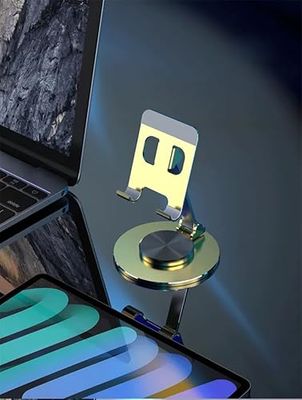 ZHUTA Support de téléphone Portable, réglable, Multi-Angle/Hauteur réglable, Compatible avec Les tablettes, iPhone 14 13 Pro Max 12 11 et Smartphones Allen - Doré