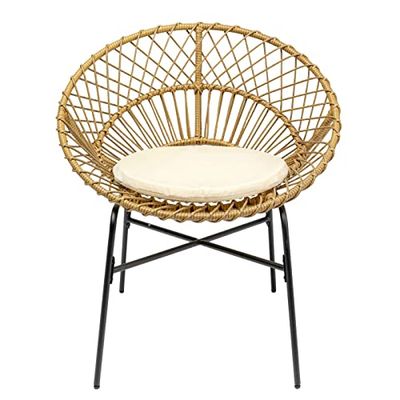 Kare Chaise Design Bali, Chaise de Jardin, Coussin de siège, Hauteur d'assise 44 cm