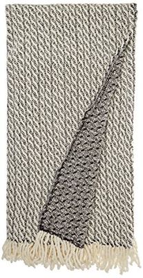 Toison d'Or Aurèle-Plaid 100% Lambswool 600 g/m², torsade-mönster, grå, 130 x 180