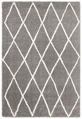 Elle Decor High Pile Carpet, Grey Cream, 120x170 cm