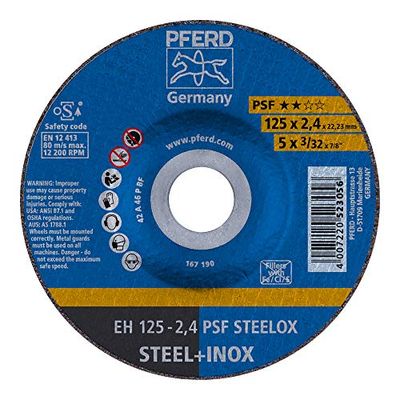 PFERD 61720326 Doorslijpschijf PSF STEELOX 25 stuks | 125 x 2,4 x 22,23 mm, aanzwengeld | voor staal en roestvrij staal (INOX), 2,4 mm x 125 mm